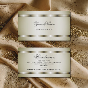Cartão De Visita Moderno efeito platinum profissional e simples