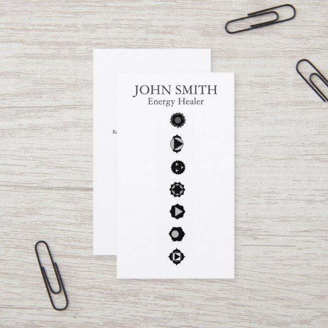Cartão De Visita Moderno Elegante 7 Chakras Kundalini Healer Rainbo (Frente/Verso In Situ)