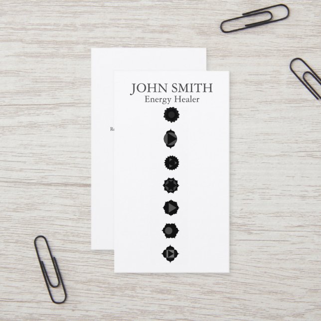 Cartão De Visita Moderno Elegante 7 Chakras Kundalini Healer Rainbo (Frente/Verso In Situ)