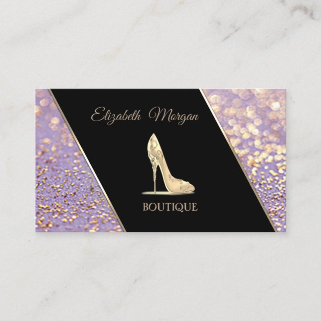 Cartão De Visita Moderno Elegante Bokeh, alto salto (Frente)