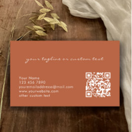 Cartão De Visita Moderno Elegante Código QR de Cobre Profissional