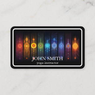 Cartão De Visita Moderno Elegante Dourado Chakra Energy Yoga