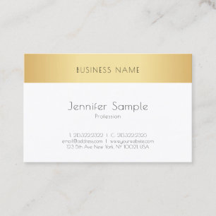 Cartão De Visita Moderno Elegante Dourado Minimalista Personalizado