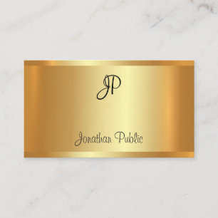 Cartão De Visita Moderno elegante e Dourado Elegante profissional