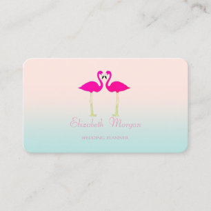 Cartão De Visita Moderno Elegante Engraçado, Flamingos Rosa Apaixon