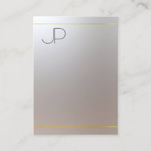 Cartão De Visita Moderno Elegante Falso Dourado Prateado Monogramad