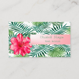 Cartão De Visita Moderno Elegante, Folhas de Palmeira Tropicais, Hi