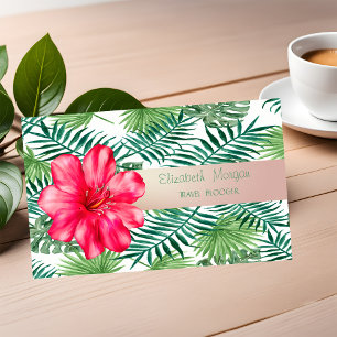 Cartão De Visita Moderno Elegante, Folhas de Palmeira Tropicais, Hi