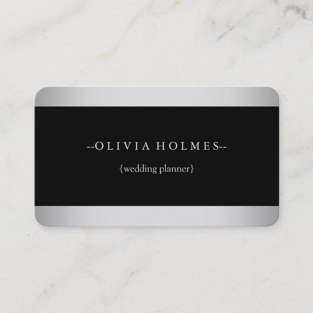 Cartão De Visita Moderno Elegante Gold Foil Metal Professional (Frente)