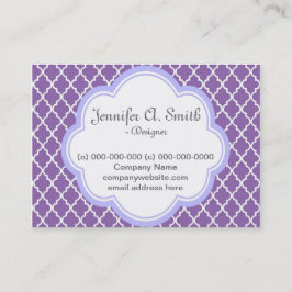 Cartão De Visita Moderno, elegante, legal, feminino roxo quatro fol