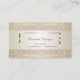 Cartão De Visita Moderno Elegante,Listrado,Confete Dourado,Moldura 