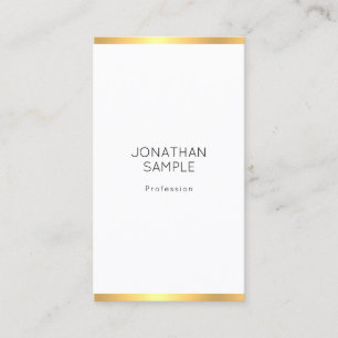 Cartão De Visita Moderno Elegante Ouro Branco Simples Profissional