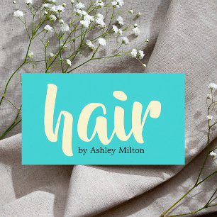 Cartão De Visita Moderno Elegante Pastel Estilista de Cabelo Azul A