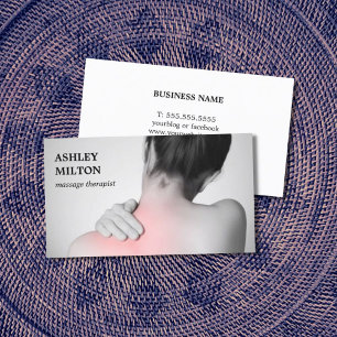 Cartão De Visita Moderno Elegante Photo Massage Therapist Business 