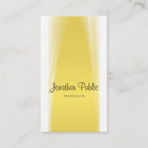 Cartão De Visita Moderno Elegante - Script de Caligrafia Trendy Gol