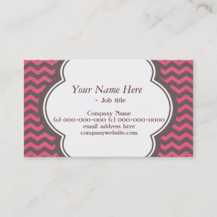 Cartão De Visita Moderno, elegante, trendy, com chevron rosa e espr