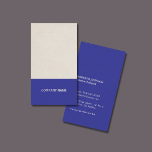 Cartão De Visita Moderno Faux Kraft Paper Azul Elegante Consultor
