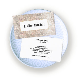 Cartão De Visita Moderno Faux Silver Sequins Hair Stylist Salon