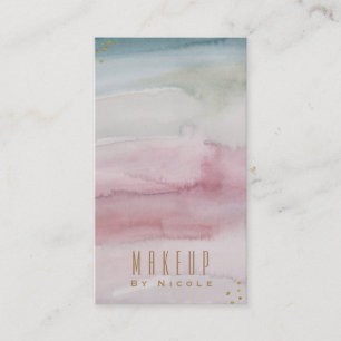 Cartão De Visita Moderno Glamour Sonho Aquarela Dourado Chique Eleg