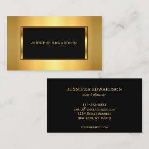 Cartão De Visita Moderno Gold Glitter elegante profissional trendy