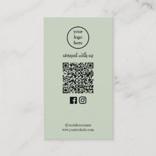 Cartão De Visita Moderno Instagram Facebook Código QR Mídia Social