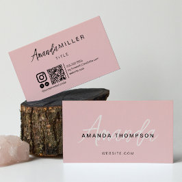 Cartão De Visita Moderno Instagram Facebook Código QR Mídia Social