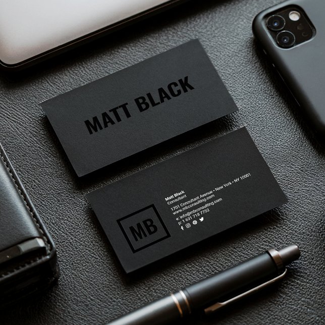 Cartão De Visita Moderno kraft preto profissional simples e elegant (Modern professional black kraft simple elegant)