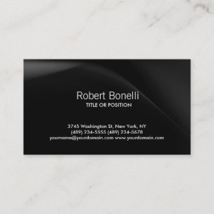 Cartão de visita moderno liso preto simples