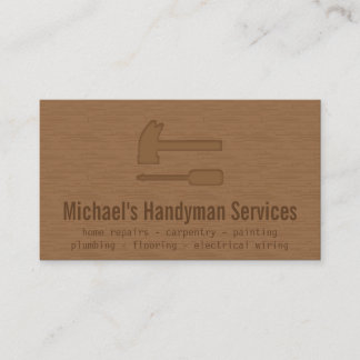 Cartão De Visita Moderno, lustroso, de madeira, serviços do