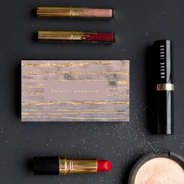 Cartão De Visita Moderno Marble Foil Gemstone Interior Designer (Criador carregado)