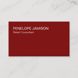 Cartão De Visita Moderno Maroon e Branco