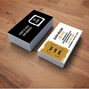 Cartão de Visita Moderno Mídia Social Código QR