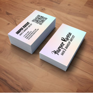 Cartão de Visita Moderno Mídia Social Código QR