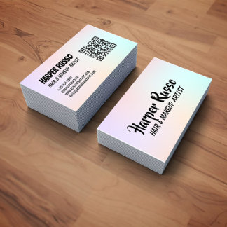 Cartão de Visita Moderno Mídia Social Código QR