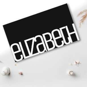 Cartão De Visita Moderno Minimalista Branco Na moda simples, preto 