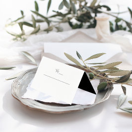 Cartão De Visita Moderno Minimalista | Casamento Preto e Branco