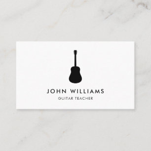 Cartão De Visita Moderno minimalista da guitarra acústica do músi