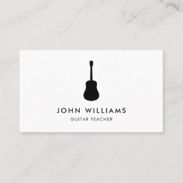 Cartão De Visita Moderno minimalista da guitarra acústica do músico