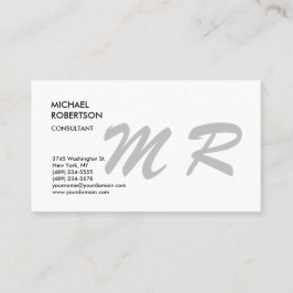 Cartão De Visita Moderno Minimalista de Tendência Simples Monograma