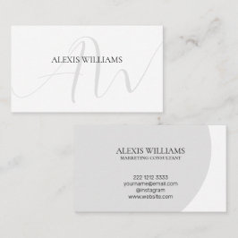 Cartão De Visita Moderno Minimalista Elegante Script Profissional