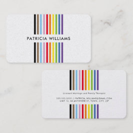 Cartão De Visita MODERNO MINIMALISTA faixa colorida arco-íris orgul