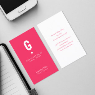 Cartão De Visita Moderno Minimalista Inicial a Rosa Especial