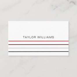 Cartão De Visita Moderno Minimalista Linhas Vermelhas Profissionais