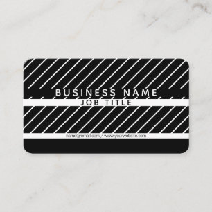 Cartão De Visita Moderno Minimalista Listrado Faixas Finas Preto &