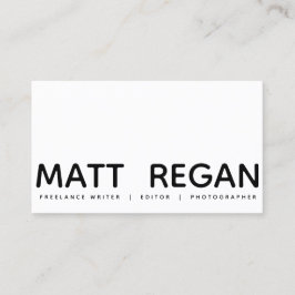 Cartão De Visita Moderno Minimalista Negrito Profissional