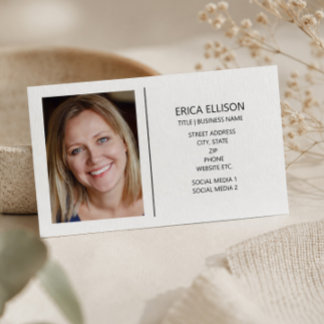Cartão De Visita Moderno Minimalista Personalizado Foto Profissiona