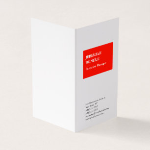 Cartão De Visita Moderno minimalista vermelho profissional