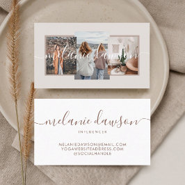 Cartão De Visita Moderno Mínimo 3 Foto de Influenciador Social