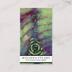 Cartão De Visita Moderno Mínimo Chique Músico Professor de Guitarra