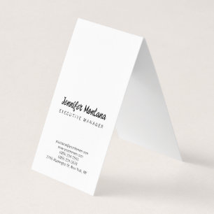 Cartão De Visita Moderno Mínimo Negro e Branco